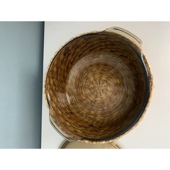 Anchor Hocking 437 Oven Proof 1-1/2 Qt Brown Baking Casserole Dish Lid & Basket - Picture 4 of 13